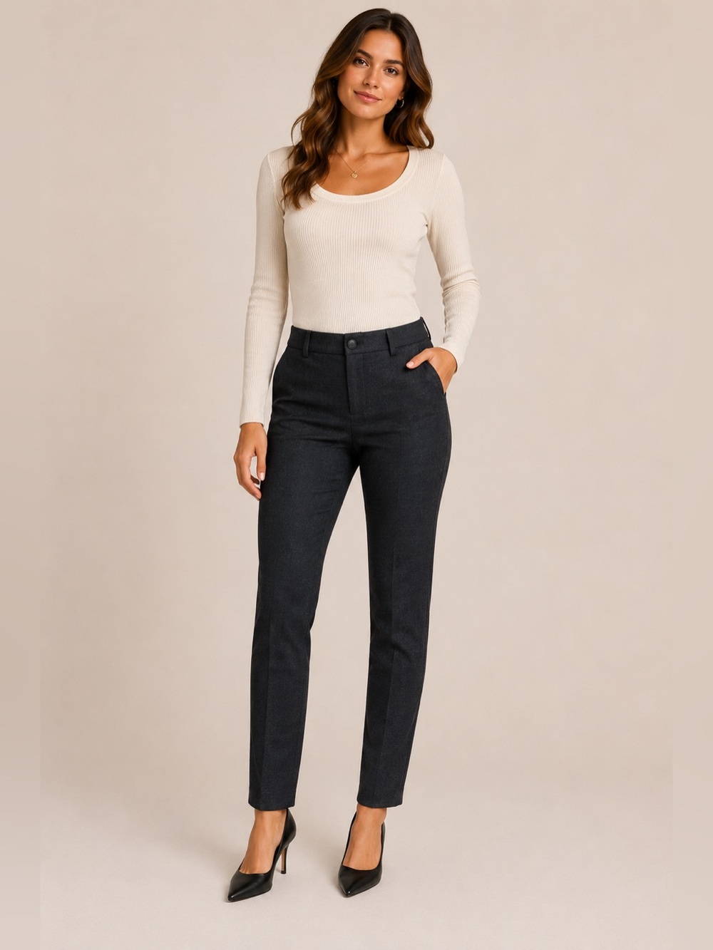 DKNY Slim Leg Work Pants Stretch Career Office Trousers Small